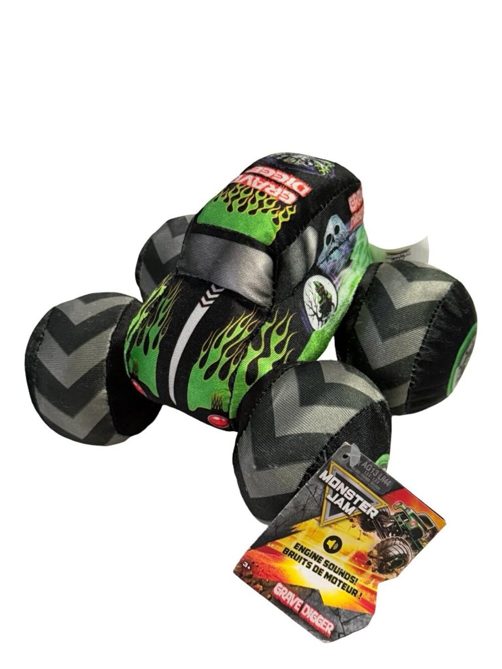 2025 Monster Jam Grave Digger Plush Truck 8" Engine Sounds Spin Master NWT